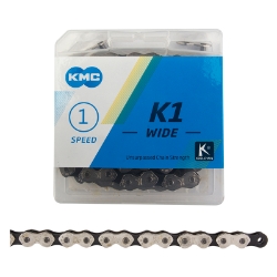 CHAIN KMC 1/2x1/8 K1 WIDE 1s SL/BK 112L 