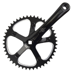 CRANKSET OR8 P/P TRACK 165x46 3/32 SQ BK/BK 
