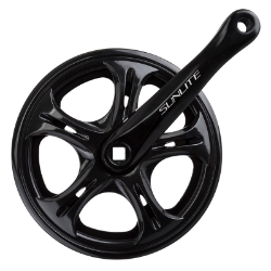 CRANKSET SUNLT BIG CITY 48x170 3/32 SQ BK/BK STL RING DBL CHAINGUARDS 