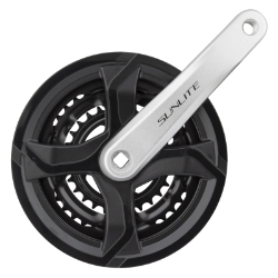 CRANKSET SUNLT CITY 175x48/38/28 SQ 7/8s w/CG BK/SL 