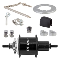 HUB RR S/A 3sp CSRK3 3x8sCASS 6B 36 BK w/TRIM KIT/NO-SHIFTER 135/180mm NON-ROTARY 
