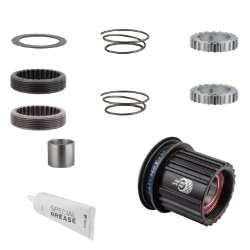 HUB CASS BODY DT UPGRADE KIT 3-PAWL TO RATCHET LN STL 18T MICROSPLINE 