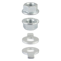 HUB AXLE NUT SUNLT EBIKE M12x1.25mm FLANGED w/NON-TURN WASHER SL SETof2 