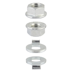 HUB AXLE NUT SUNLT EBIKE M14x1.50mm FLANGED w/NON-TURN WASHER SL SETof2 