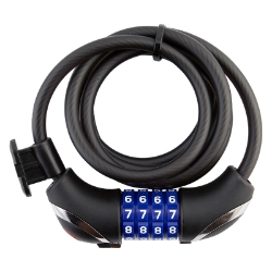 LOCK SUNLT CBL 8mmx6f COM LIGHTSHLD BK wLED 