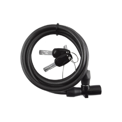LOCK SUNLT QUICK-LOCK CBL 8mmx5f KEY COIL BK 