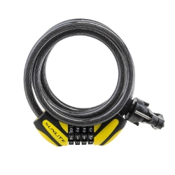 LOCK SUNLT DFNDR D1 CBL 10mmx6f COM W/BKT COIL BK/YL 