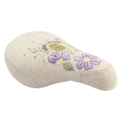 SADDLE ODY MX PIVOTAL BLOOM BMX V2 FAT CREAM CORDUROY w/FLOWERS 