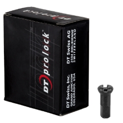 SPOKE NIPPLE DT BRASS 2.0x12mm PROLOCK/PROHEAD BK BXof100 