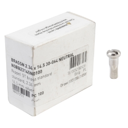 SPOKE NIPPLE DT BRASS 2.34x14.5mm SL BXof100 
