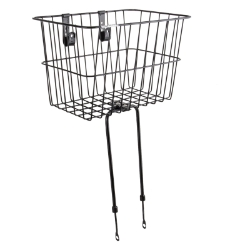 BASKET SUNLT FT WIRE FXD 14x9x9 BK w/LEGS 