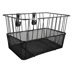 BASKET SUNLT FT WIRE/MESH FXD 14x9x9 BK w/LEGS 