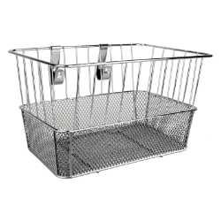 BASKET SUNLT FT WIRE/MESH FXD 14x9x9 SIL w/LEGS 