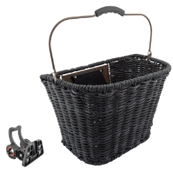 BASKET SUNLT FT DELUXE WICKER Q/R STD GY  w/BRACKET 
