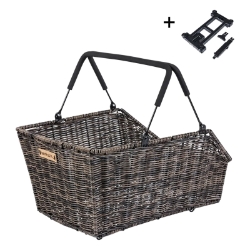 BASKET BASIL RR RACTOP RATTAN CENTO MIK w/HANDLE BN (Q) 