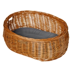 BASKET BASIL FT PLUTO WICKER HT-MOUNT BN w/CUSHION 