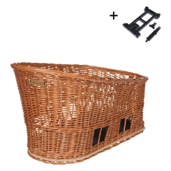 BASKET BASIL RR RACTOP WICKER PASJA L DOG MIK 50cm BN w/CUSHION 
