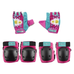 PAD SET KIDZAMO ELBOW/KNEE HD w/GLOVES DAISY 