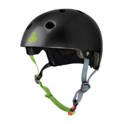 HELMET TRIPLE8 DUAL CERT w/EPS XS-SM BK/ZEST-GLOSS 