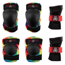 PAD SET TRIPLE8 SAVER-3 ELBO/KNE/WRST SM TIE DYE 