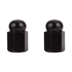 VALVE CAPS TRIKTOPZ HEX DOME BLK 1pr/PK 