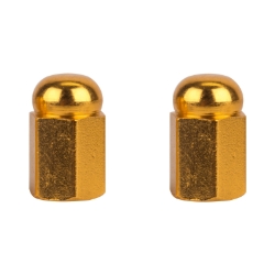 VALVE CAPS TRIKTOPZ HEX DOME GLD 1pr/PK 
