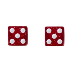 VALVE CAPS TRIKTOPZ DICE-GLITTER RED 1pr/PK 
