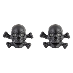 VALVE CAPS TRIKTOPZ SKULL/BONE BK 1pr/PK 