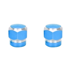 VALVE CAPS TRIKTOPZ HEX 2-TONE BU 1pr/PK 