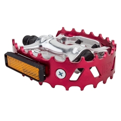 PEDALS BK-OPS MX BEARTRAP 9/16 ANO-RD 