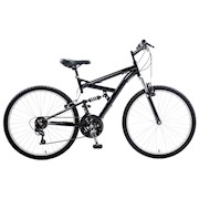 Cycle Force Dual Suspension Mountain Bike, 26 in wheels, 18 in frame, Mens Bike, Black 
